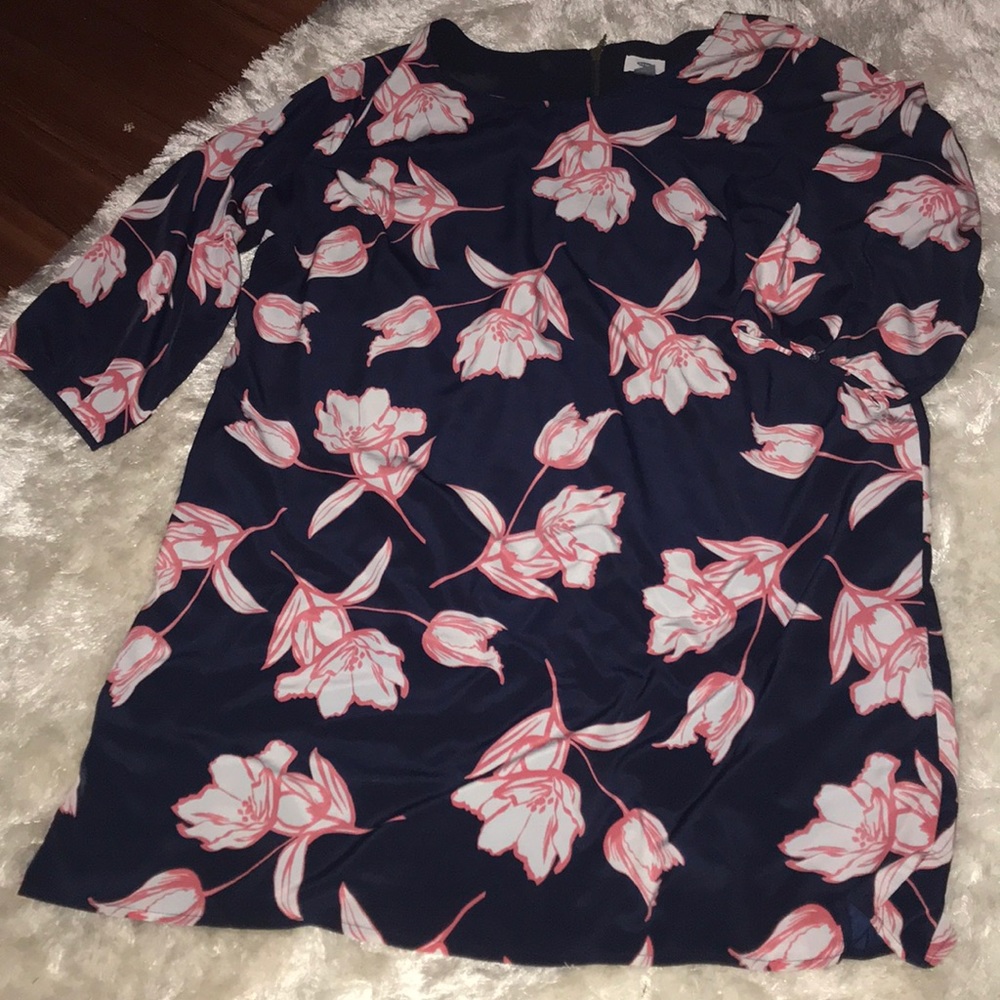 Navy Blue Floral Dress